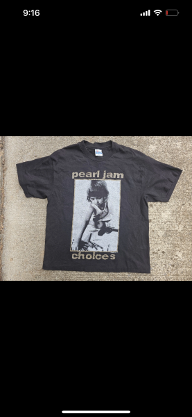 Pearl jam choices  hanes tag