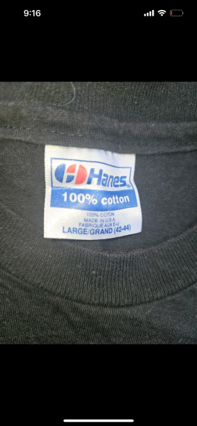 Pearl jam choices  hanes tag