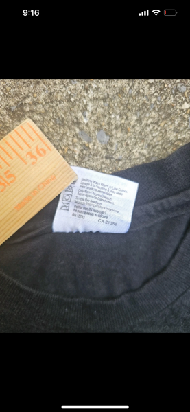 Pearl jam choices  hanes tag