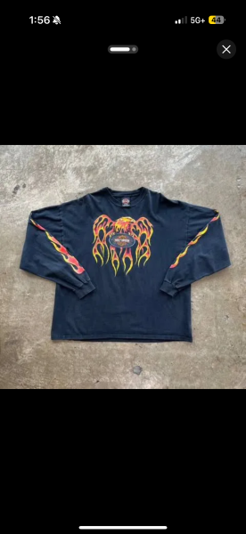 90s Harley Flames ls XXL