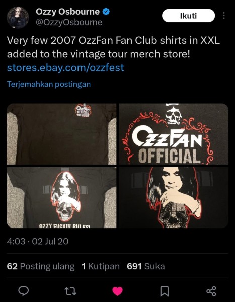 This is Ozzy Osbourne's post