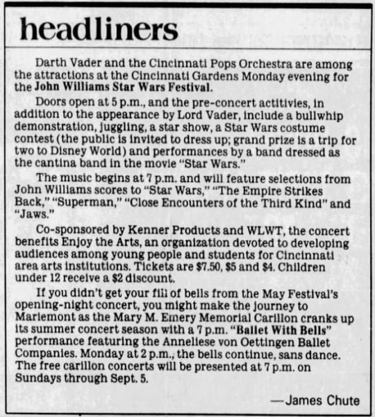 1982 - The First Annual John Williams Star Wars Festival T-Shirt