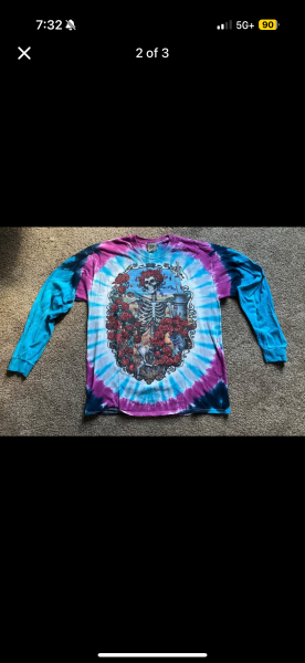Grateful Dead 30 years long sleeve on a liquid blue