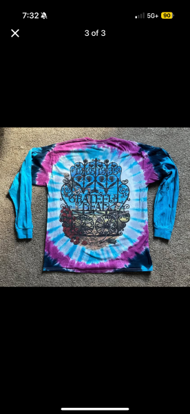 Grateful Dead 30 years long sleeve on a liquid blue