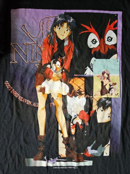 vintage Screen Stars anime Evangelion and Lakers tee