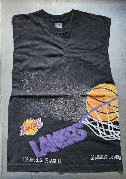 vintage Screen Stars anime Evangelion and Lakers tee