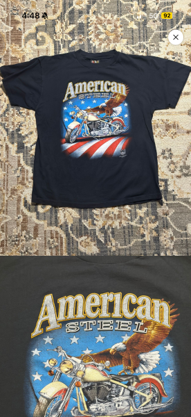1993 3D Emblem American Steel Tee, American Biker