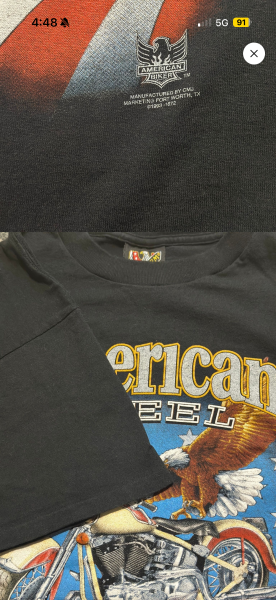 1993 3D Emblem American Steel Tee, American Biker