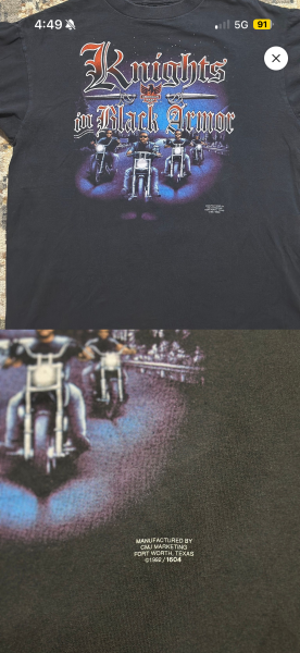 1993  3D Emblem Knights in Black tee