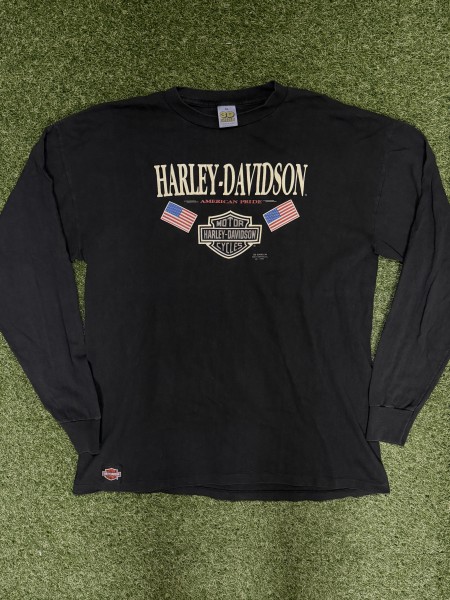 1991 Longsleeve Harley logo White 3D Emblem Tag