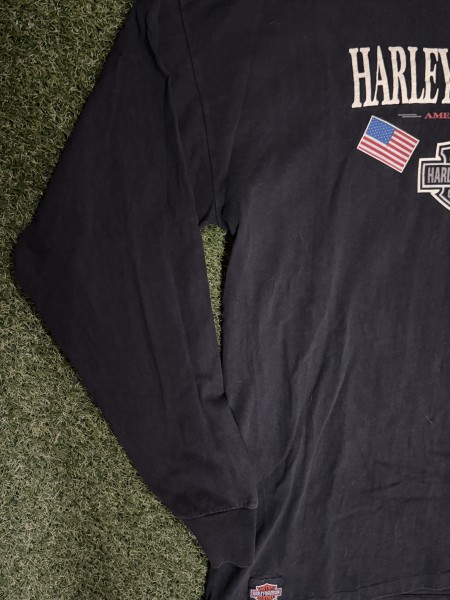 1991 Longsleeve Harley logo White 3D Emblem Tag