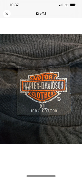 fake harley davidson motor clothes t-shirt tag