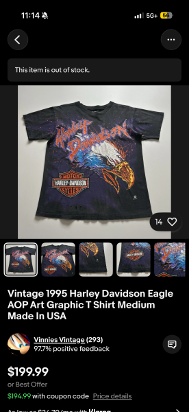 1995 Harley Eagle AOP, size large