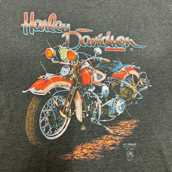 Harley Davidson 3D Emblem Vintage 1989 Made In USA T Shirt