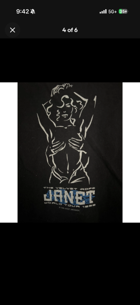 1998 Janet Jackson Velvet Rope Tour shirt