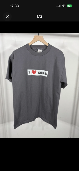 90s  heart cops t shirt