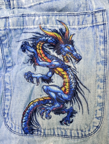 JNCO Jeans Tribal Blue Dragon