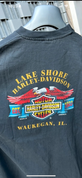 3D Emblem Harley Davidson  bad to the bone 1987 single stitch T-shirt