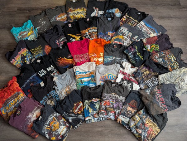 Harley/Biker shirts we wore in January