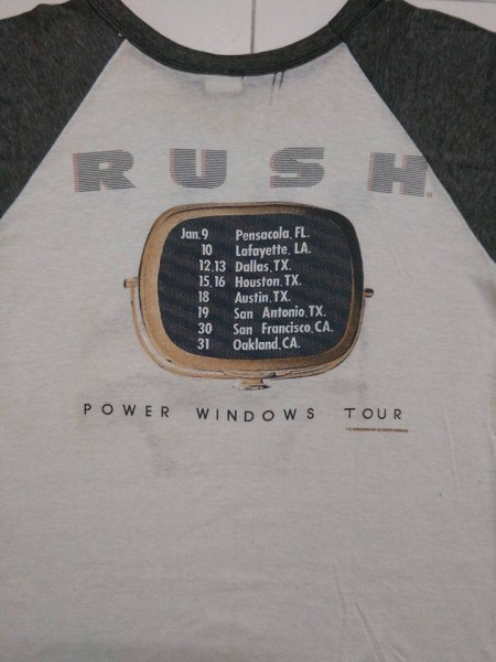 rush power window tour 1985