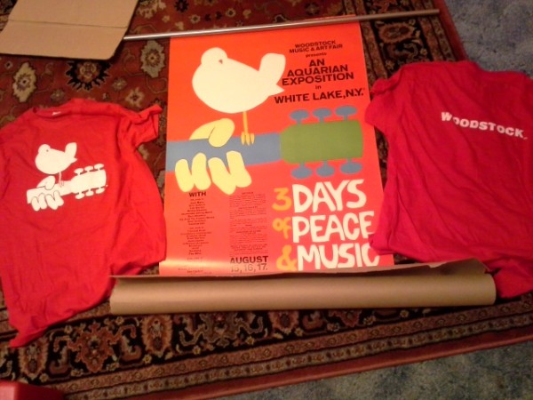 Woodstock shirts and poster