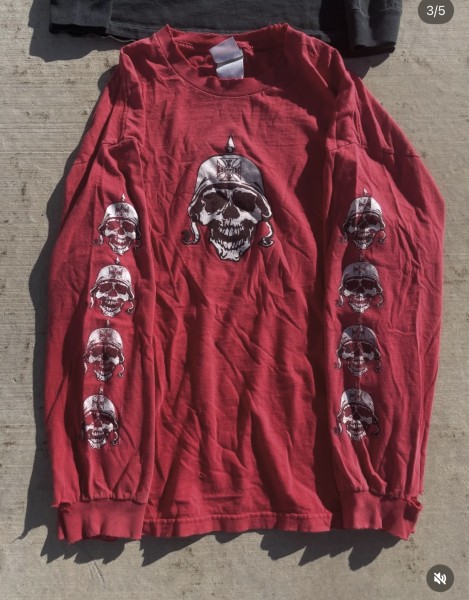 West Coast Choppers red skull long sleeve AAA tag