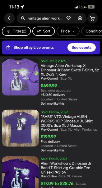 Early 00’s Alien Workshop X Dinosaur Jr