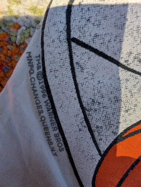 Taz space jam on a giant tag