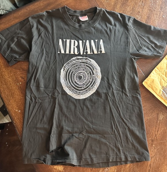 1991 Nirvana Vestibule t shirt from Spin Mag Writer