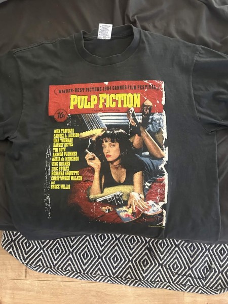 Oneita Pulp Fiction tee fake? "Rare Factory Misprint"