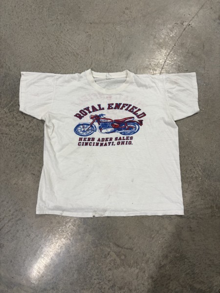 60s/70s royal enfield motorcycle shop tee