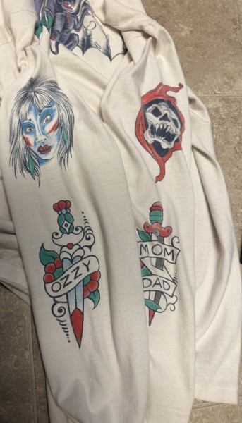 White Ozzy tattoo Longsleeve t-shirt
