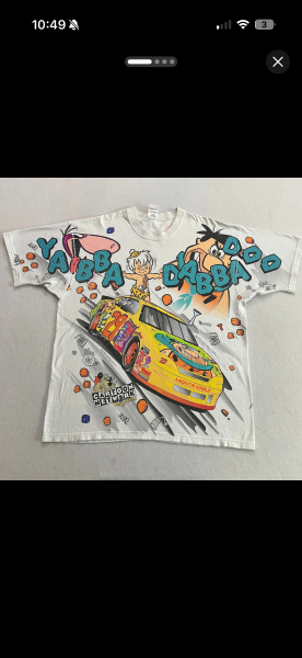 90s Flinstones Wacky Racing NASCAR shirt