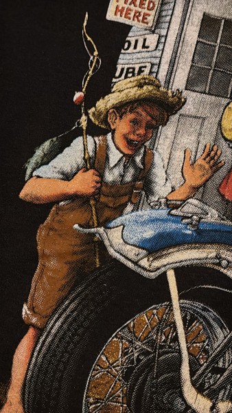 Harley-Davidson 3D Emblem graphic featuring a gas station