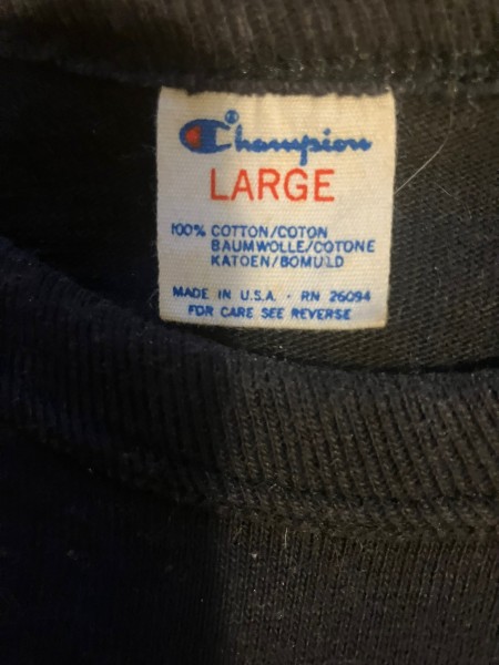 Year and value for Champion Tee Shirt