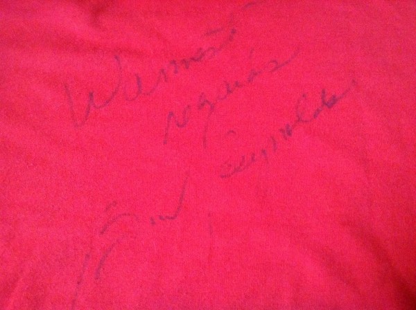 80's Autographed Burt Reynolds shirt