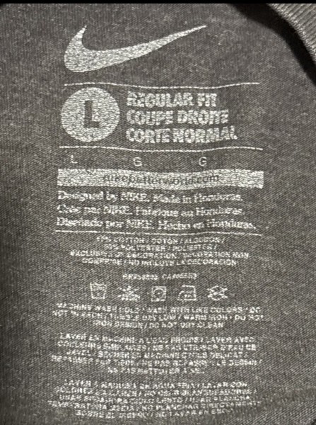 Vintage Nike Athletic Dept Established 1972 Wave Graphic Tee Large Gray