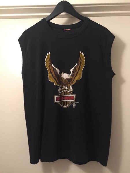 Vintage Harley tee eagle logo front view