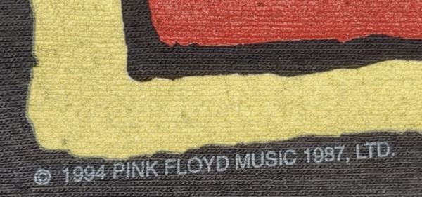 Pink Floyd 1994 World Tour Check Brockum