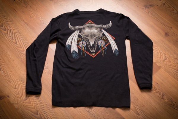 Native American Buffalo Skull "Buffalo Shirts" Long Sleeve