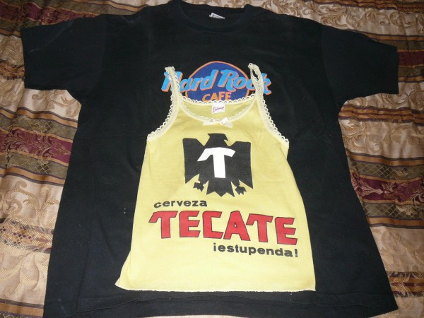 Tecate on Mens XL. Measurements are 12 x 15.5 (back neck) 14 (front)