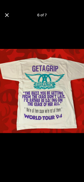 1994 Aerosmith get a grip giant tag