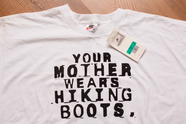 NWT Nike Your Mother Wears Hiking Boots Tee, Era/Value Help?
