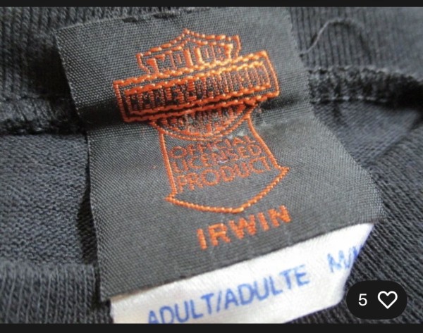 Harley Davidson Irwin Tag