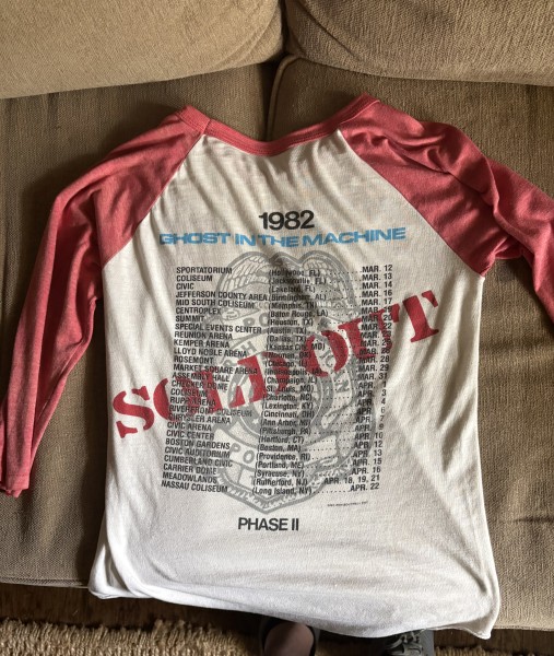 1982 The Police Tour Tee Phase II Pink? Sleeve