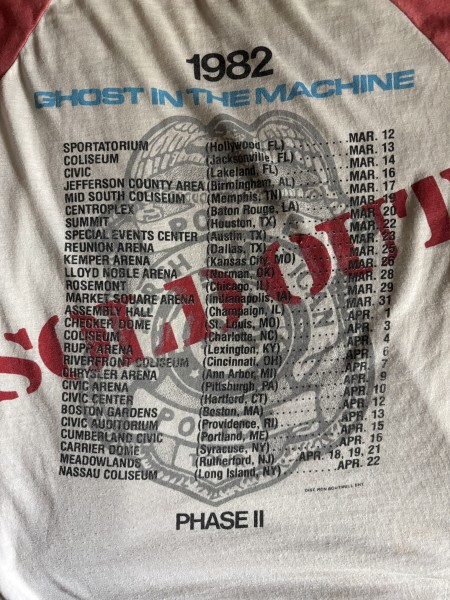 1982 The Police Tour Tee Phase II Pink? Sleeve