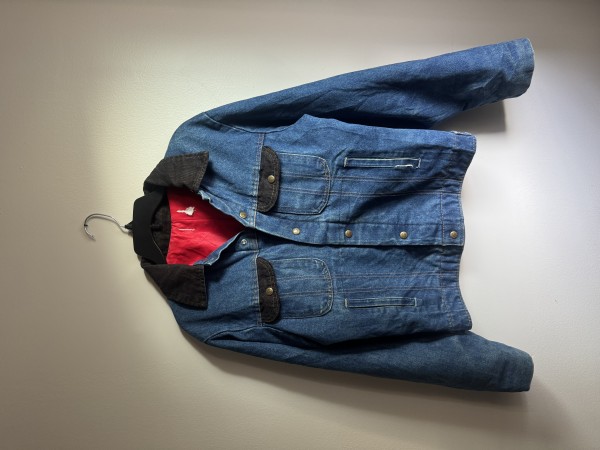 1970s Key Denim Trucker Jacket Corduroy Collar & Pockets