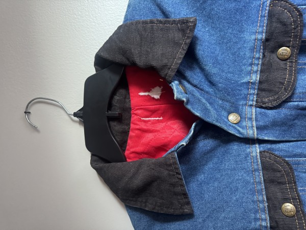 1970s Key Denim Trucker Jacket Corduroy Collar & Pockets