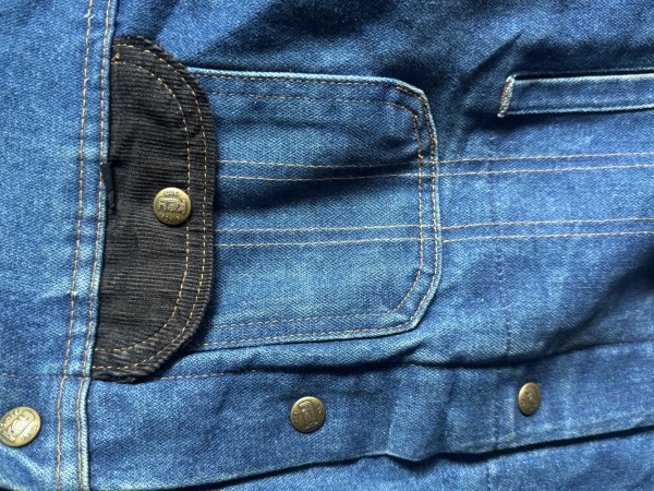 1970s Key Denim Trucker Jacket Corduroy Collar & Pockets