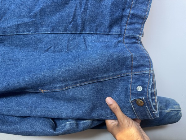 1970s Key Denim Trucker Jacket Corduroy Collar & Pockets